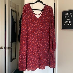 Maroon Floral Dress